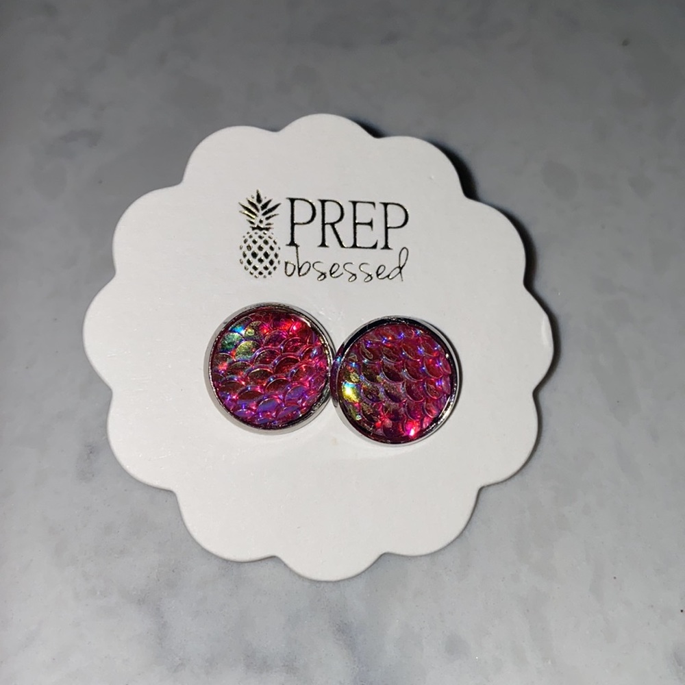 Prep Obsessed Mermaid Scale Earrings New!